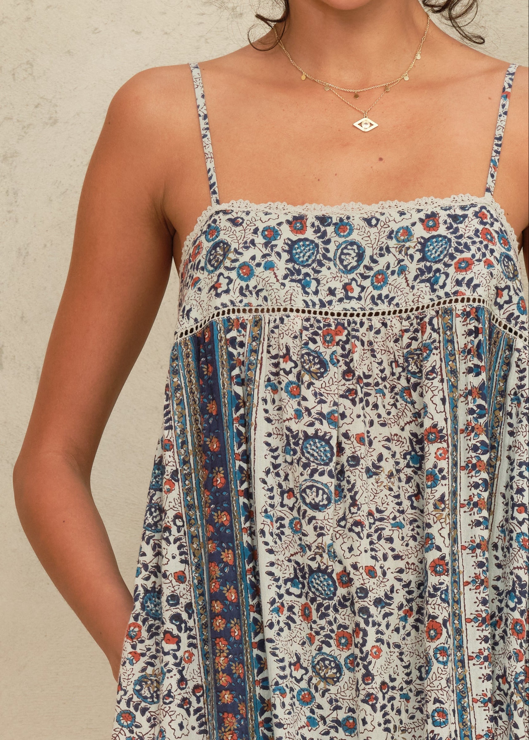 Cass Maxi Sundress - Indigo/Rust