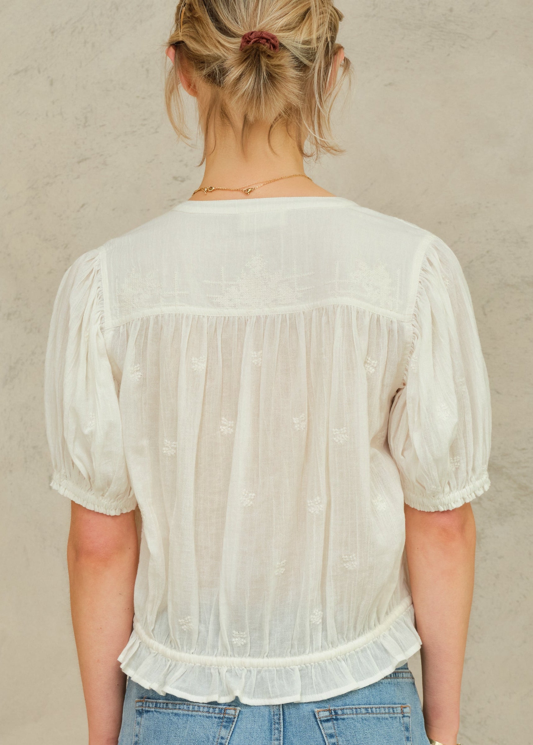 Harlie Short Sleeve Top - Ivory