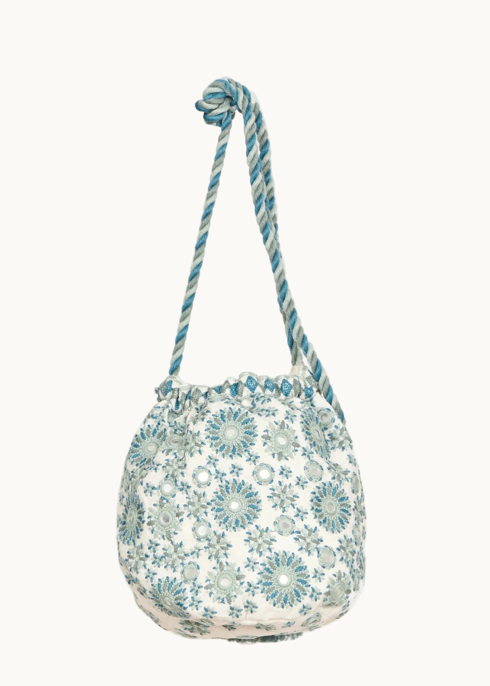Suri Pouch - Ecru/Blue