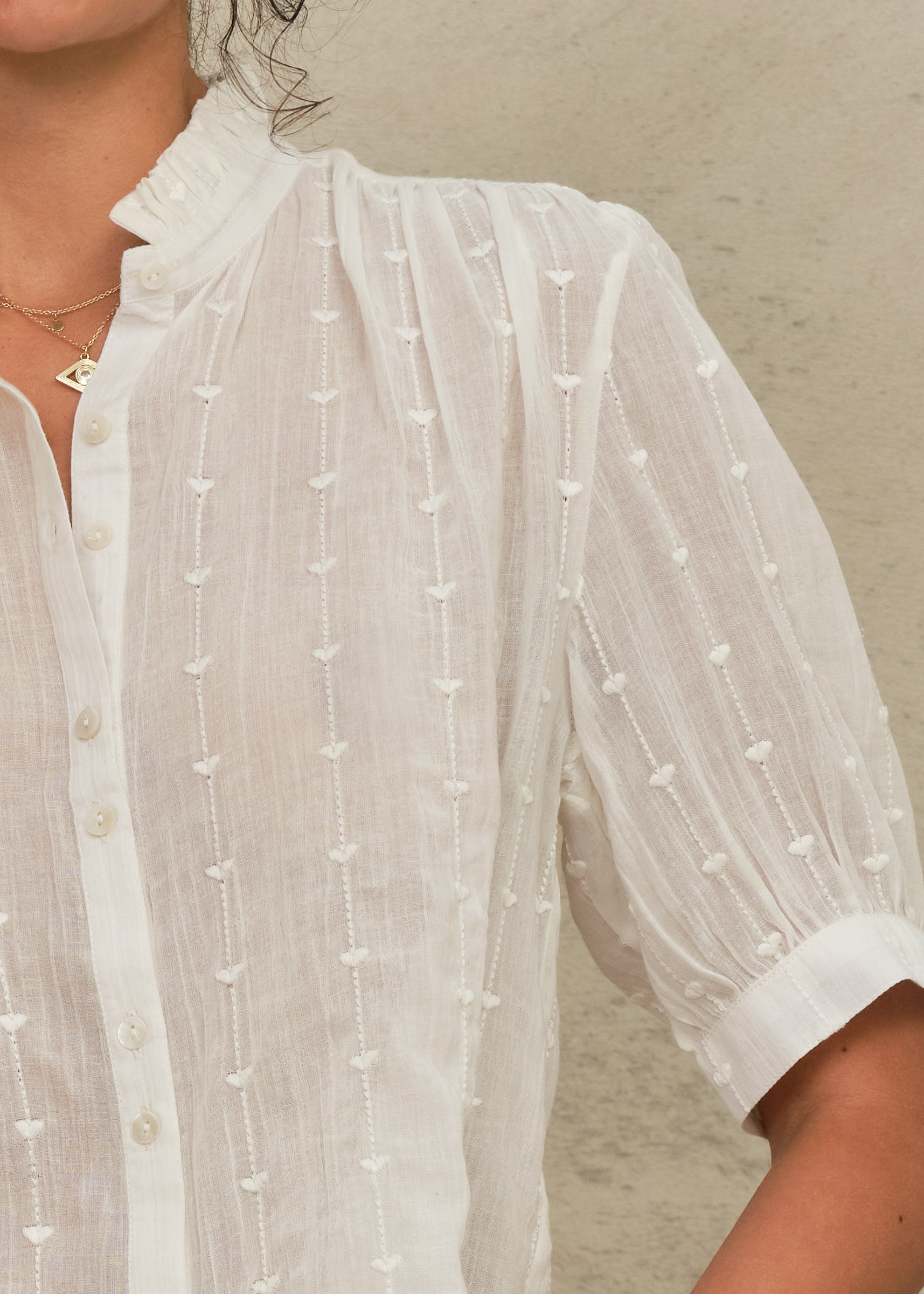 Alli Short Sleeve Top - Ecru