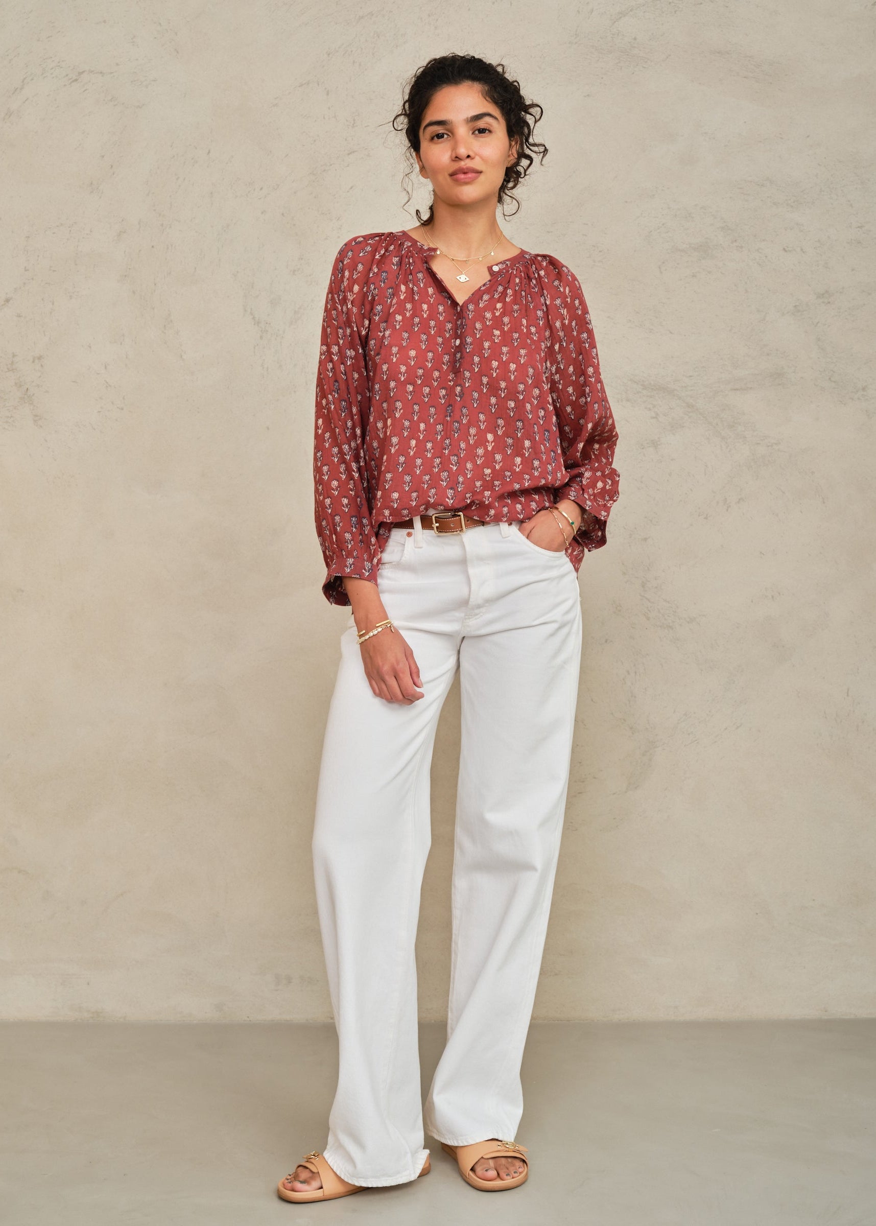 Ari Long Sleeve Top - Berry