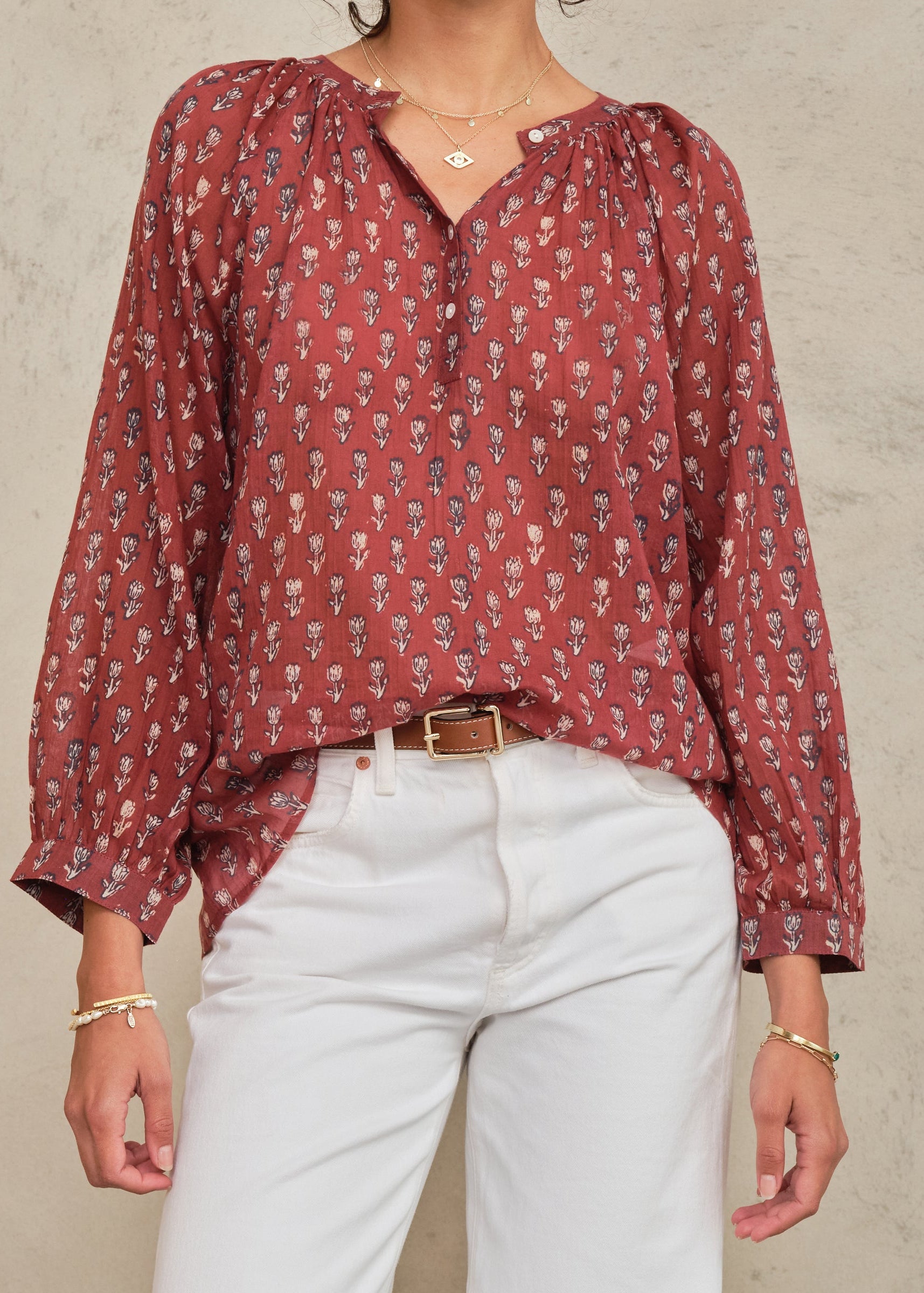 Ari Long Sleeve Top - Berry