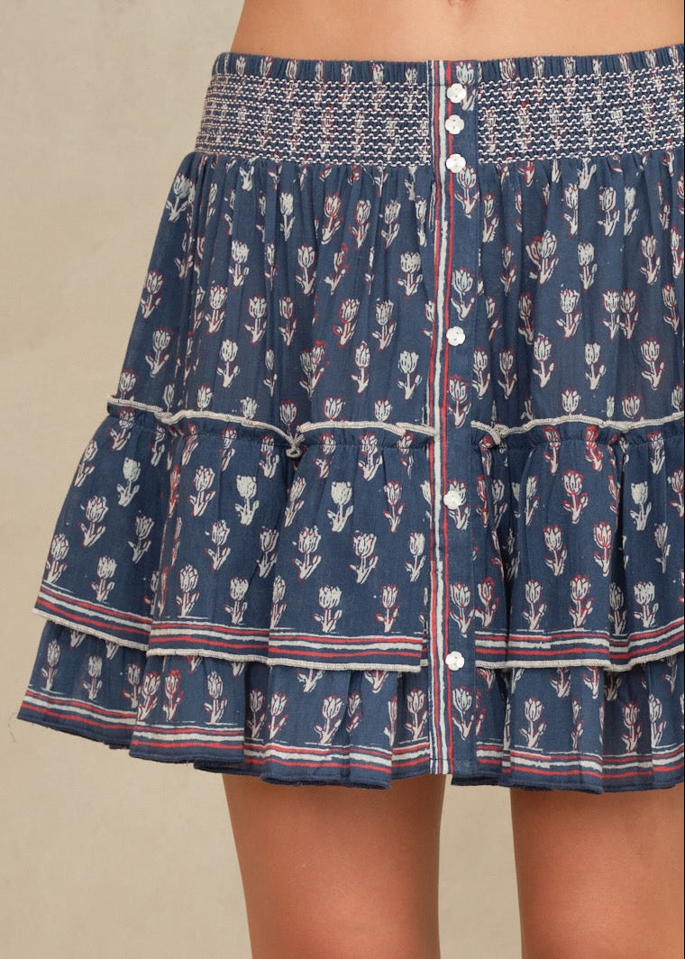 Ari Mini Skirt - Indigo