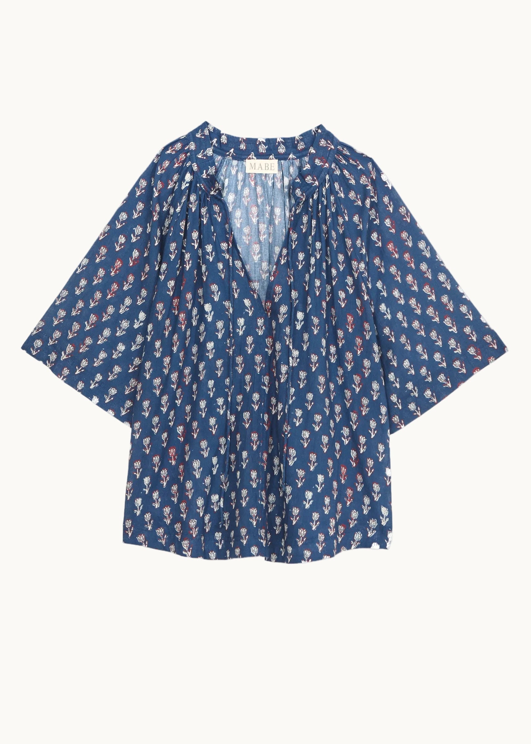 Ari Gathered Top - Indigo