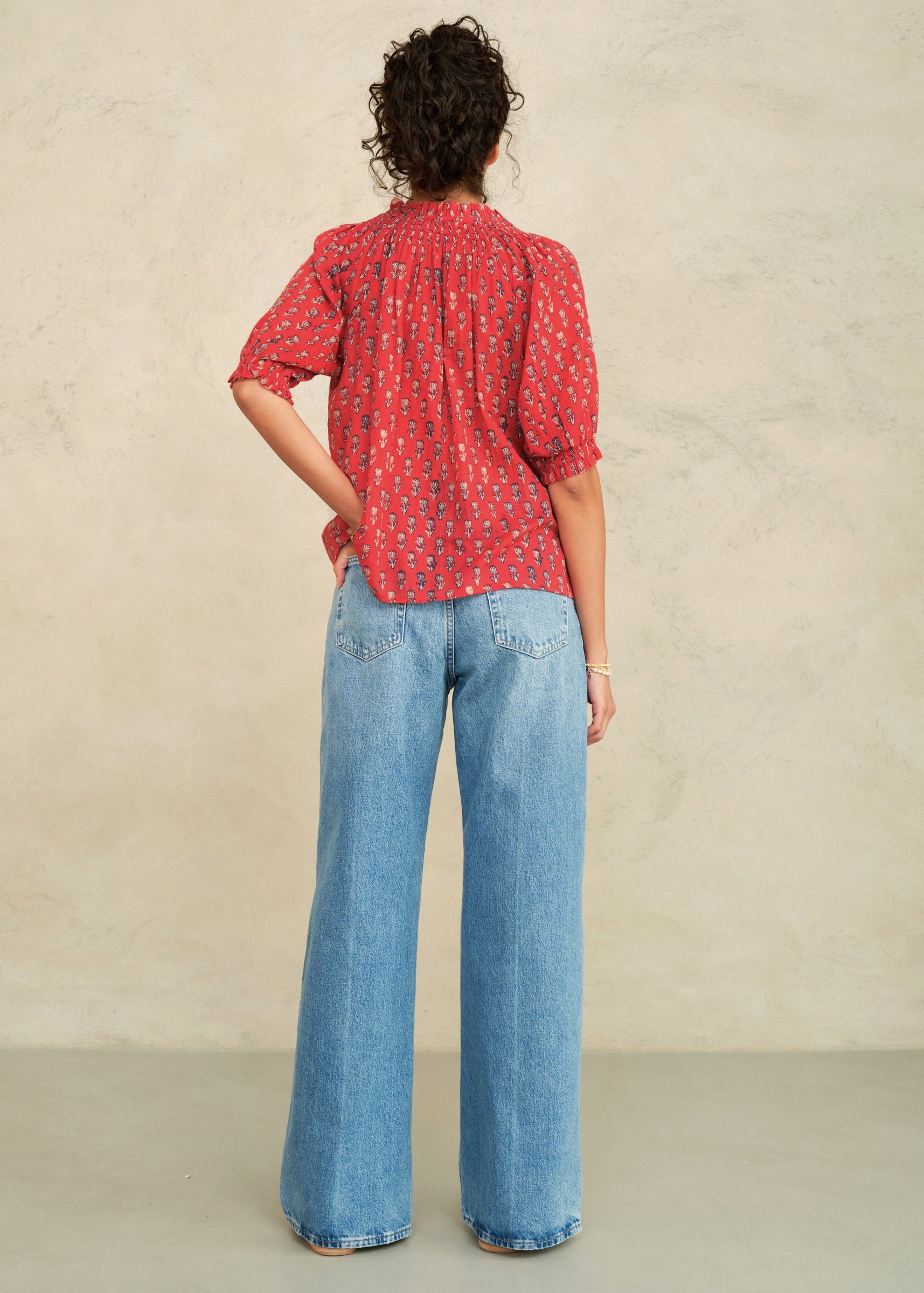 Ari Short Sleeve Top - Red