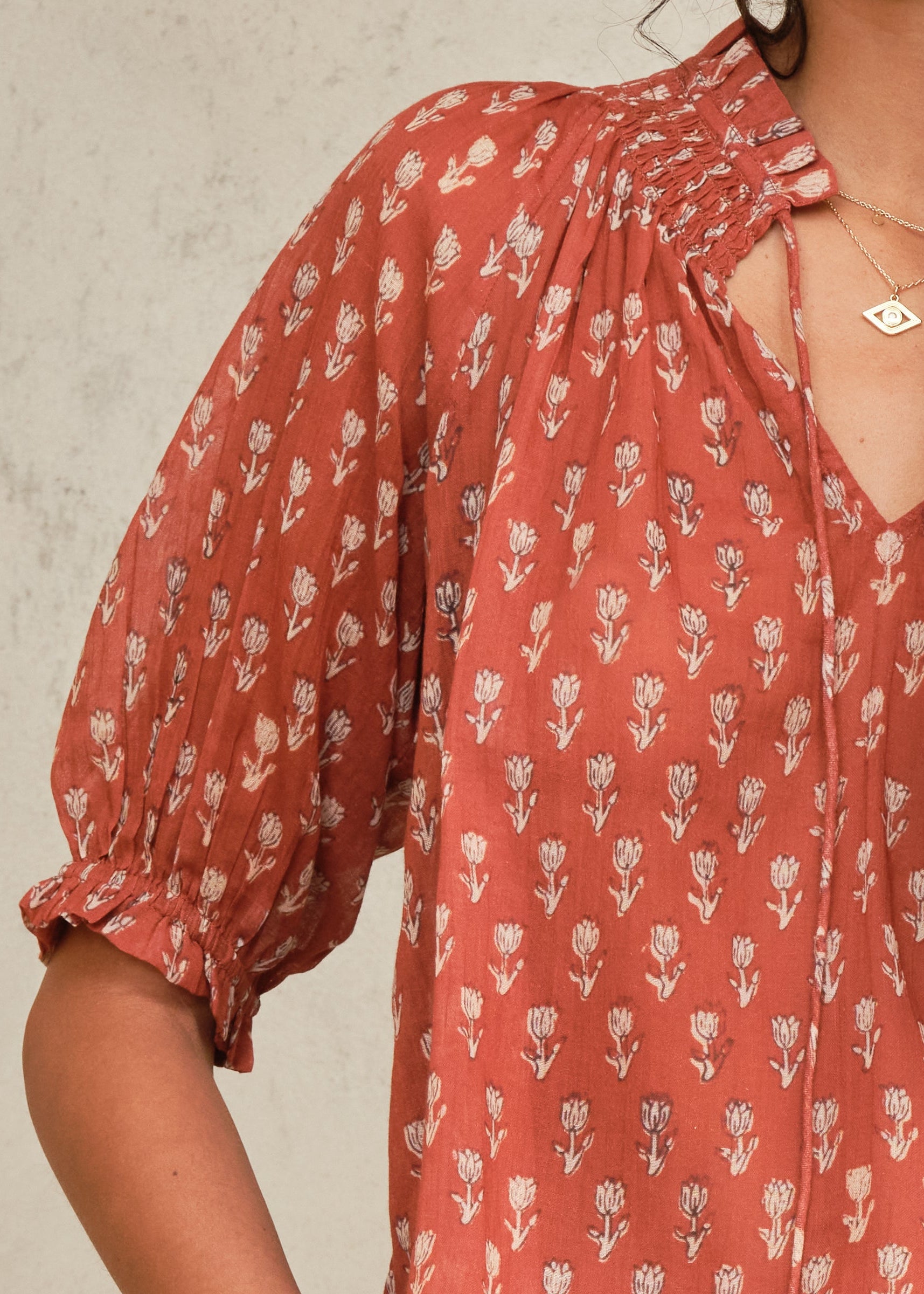 Ari Short Sleeve Top - Rust