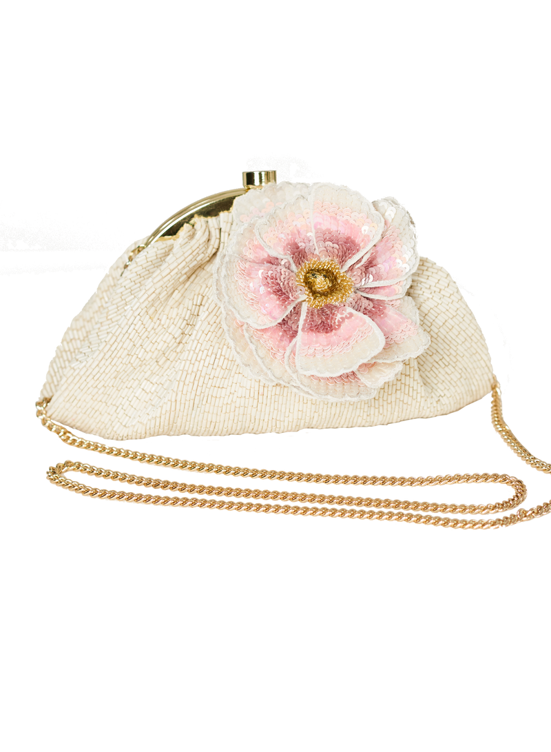 Carrie Corsage Clutch - Ivory