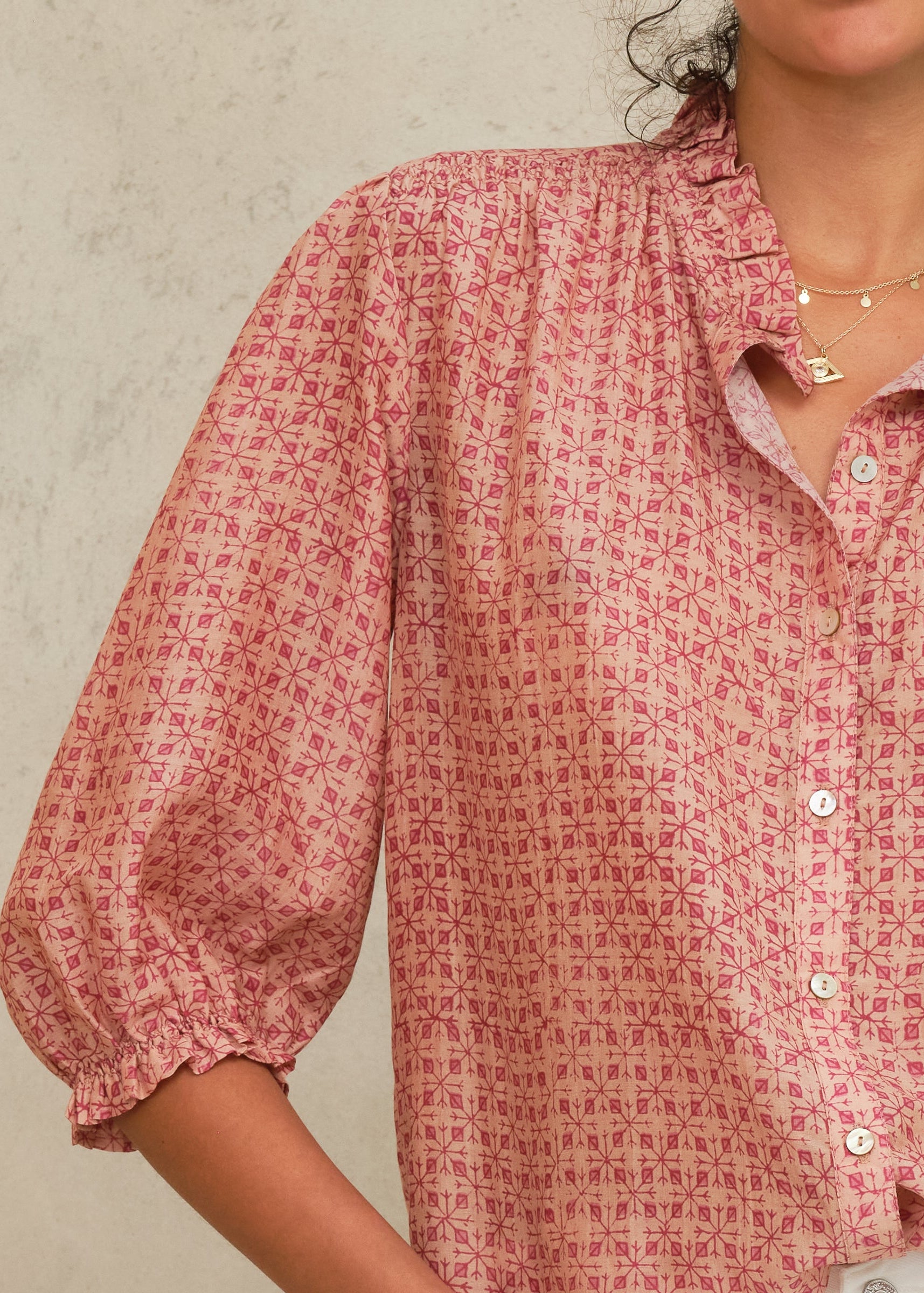 Cassia Long Sleeve Top -Pink