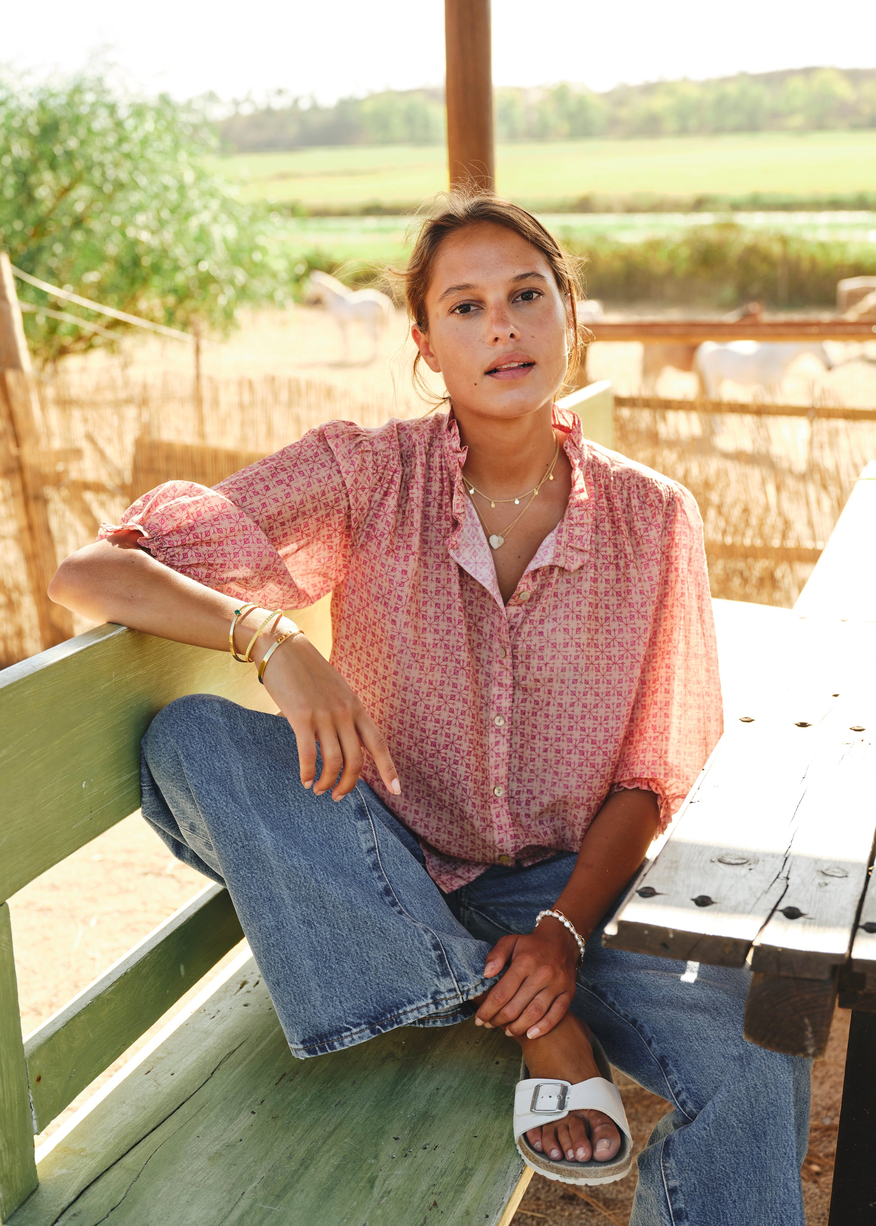 Cassia Long Sleeve Top -Pink