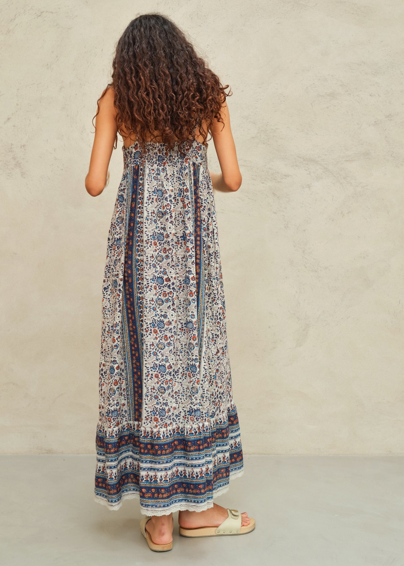 Cass Maxi Sundress - Indigo/Rust