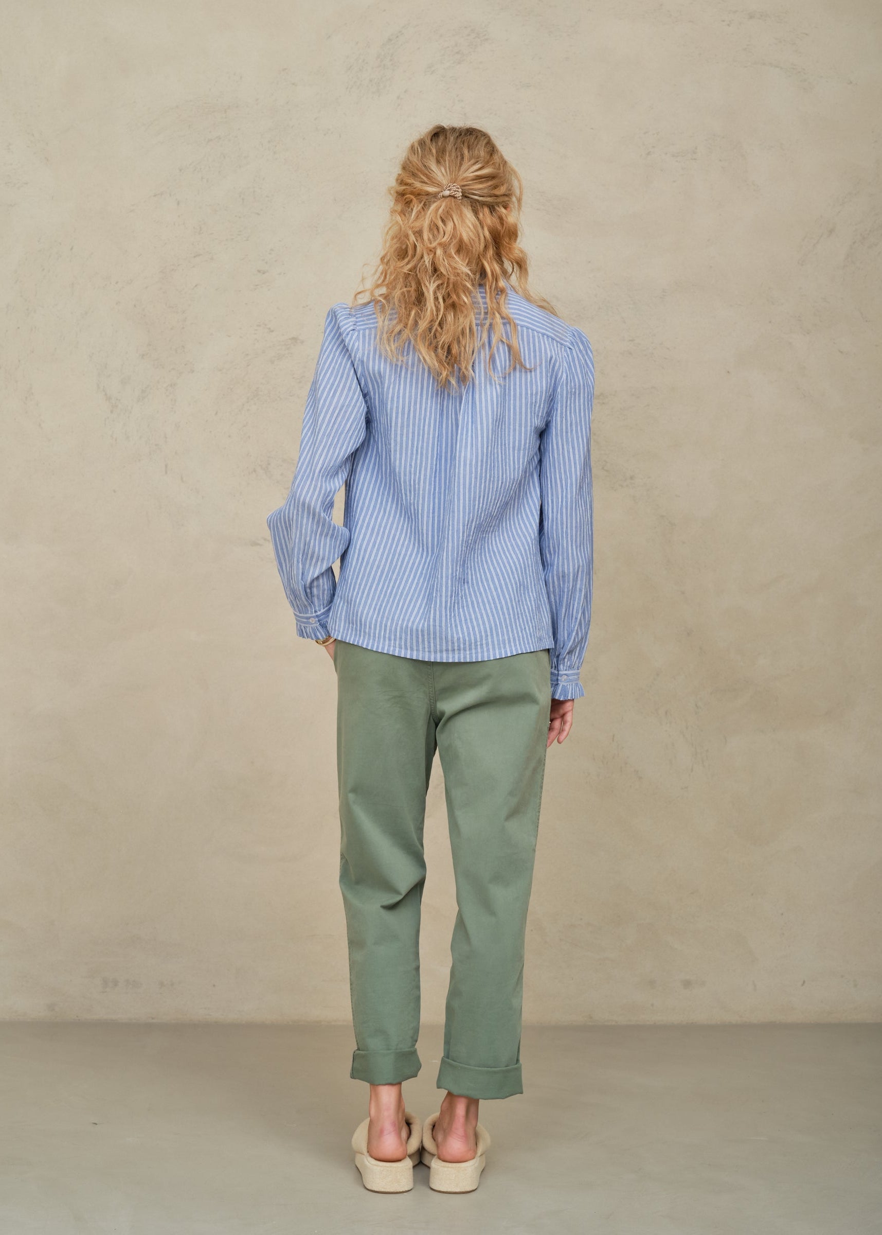 Chrissie Long Sleeve Top - Blue Stripe