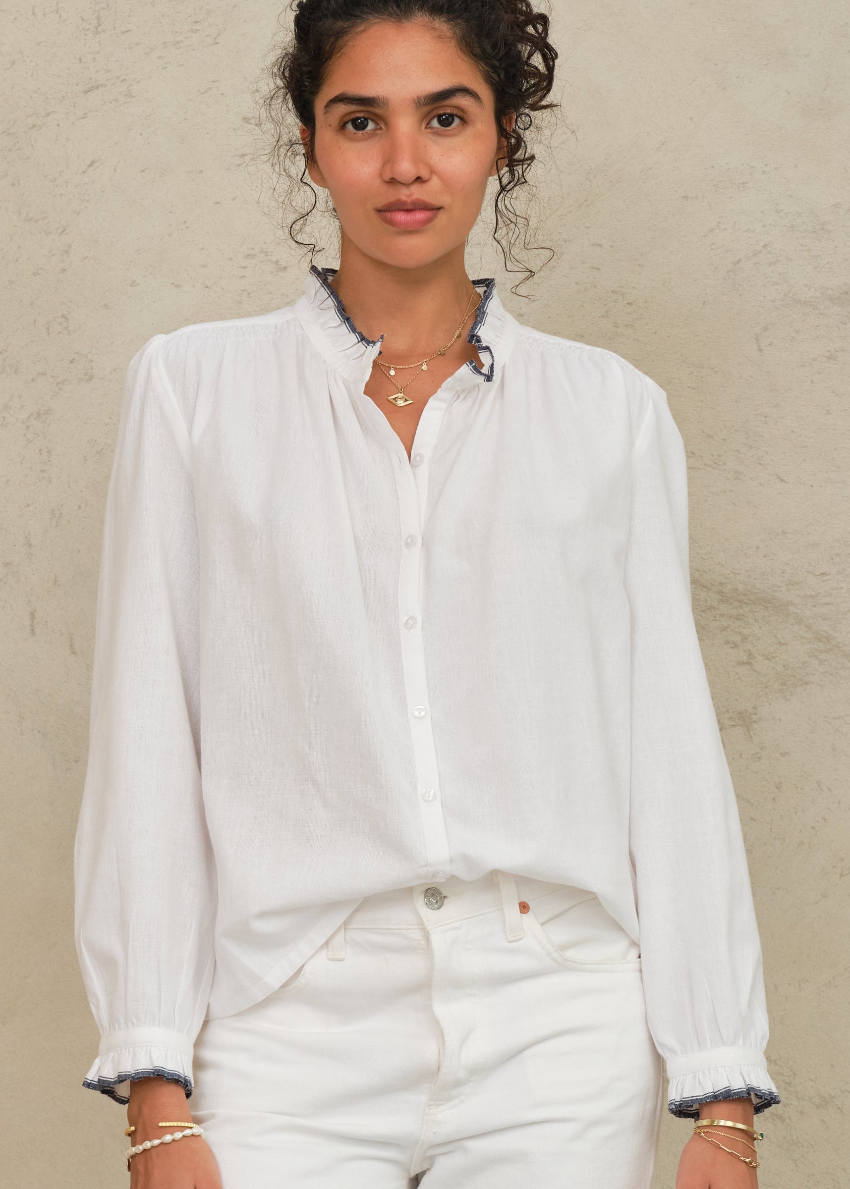 Chrissie Long Sleeve Top - Ivory