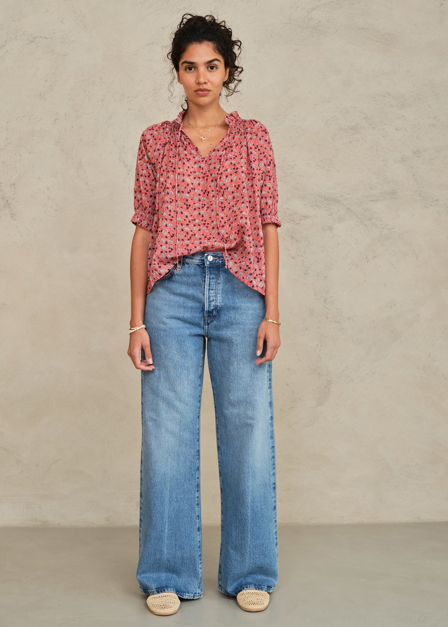 Darla Long Sleeve Top - Rose/Multi