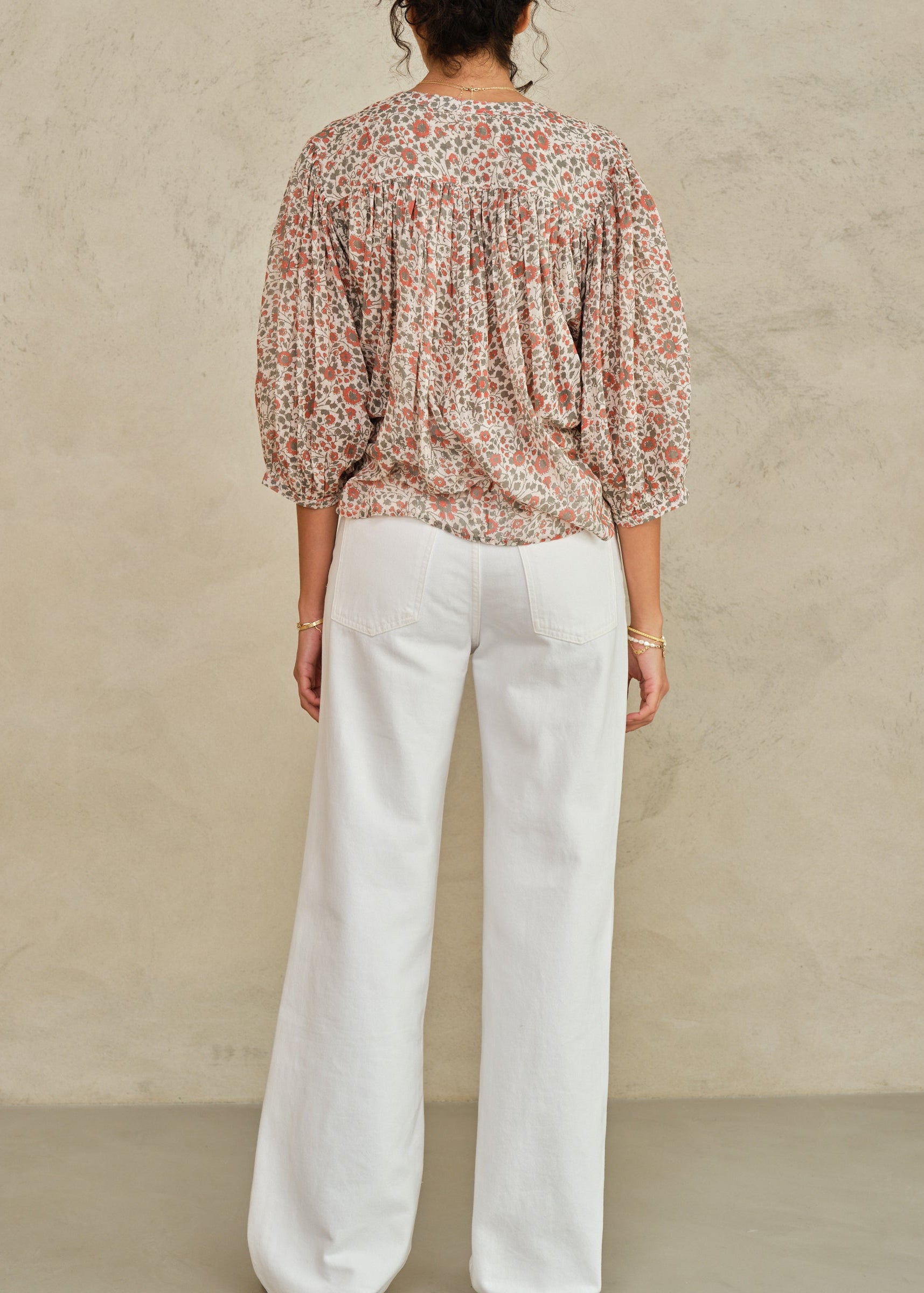 Della Long Sleeve Top - Rust/Khaki