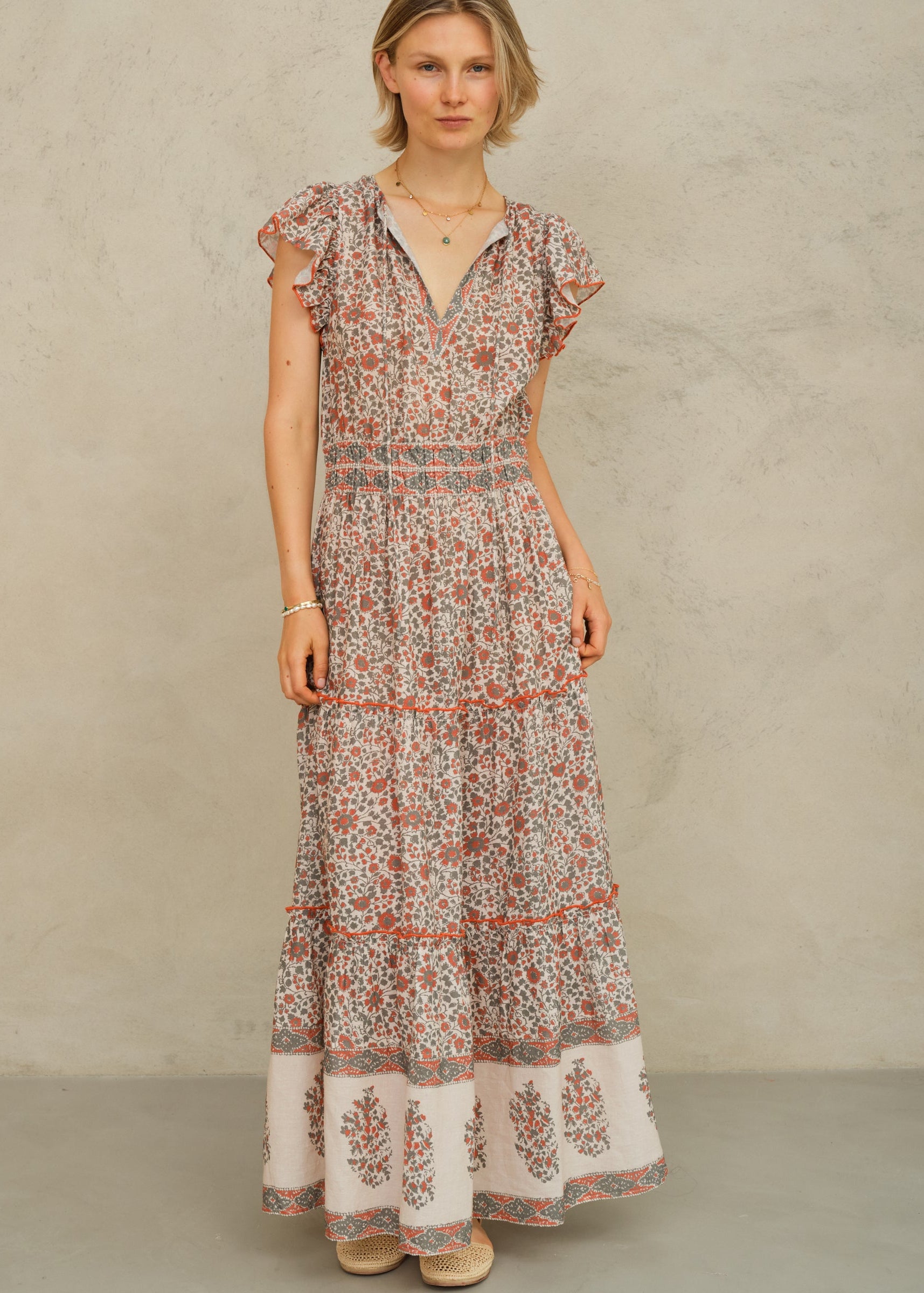 Della Maxi Dress - Rust/Khaki