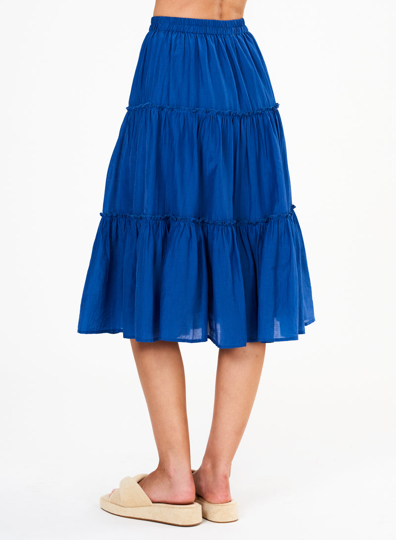 Della Midi Skirt - Blue