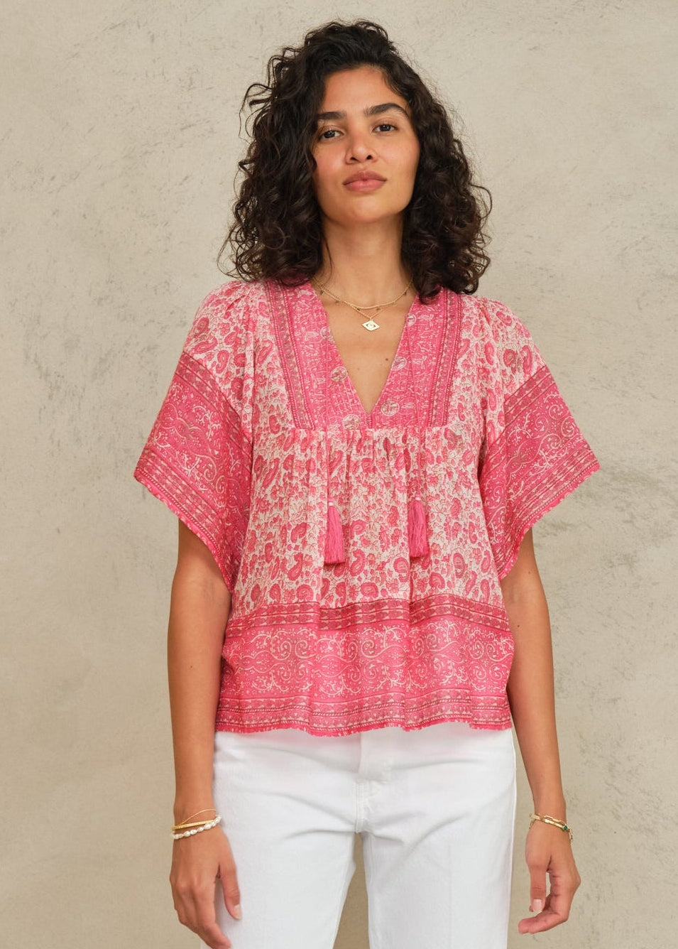 Esti Short Sleeve Top - Pink