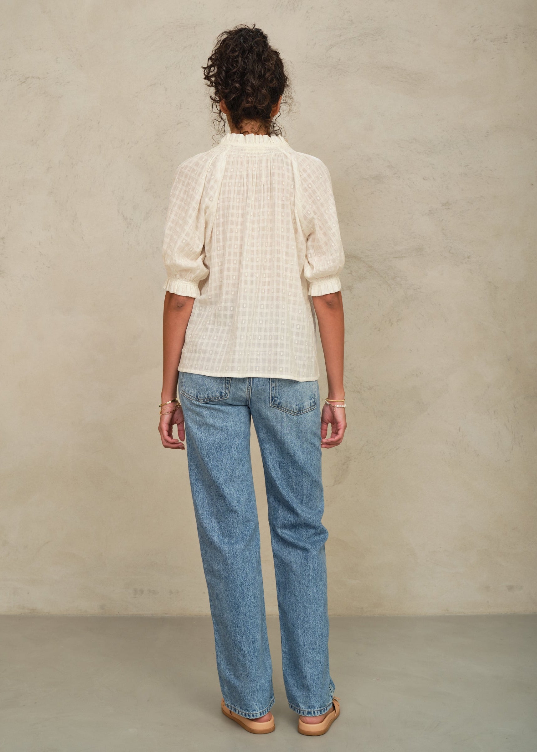 Etta Short Sleeve Top - Ecru