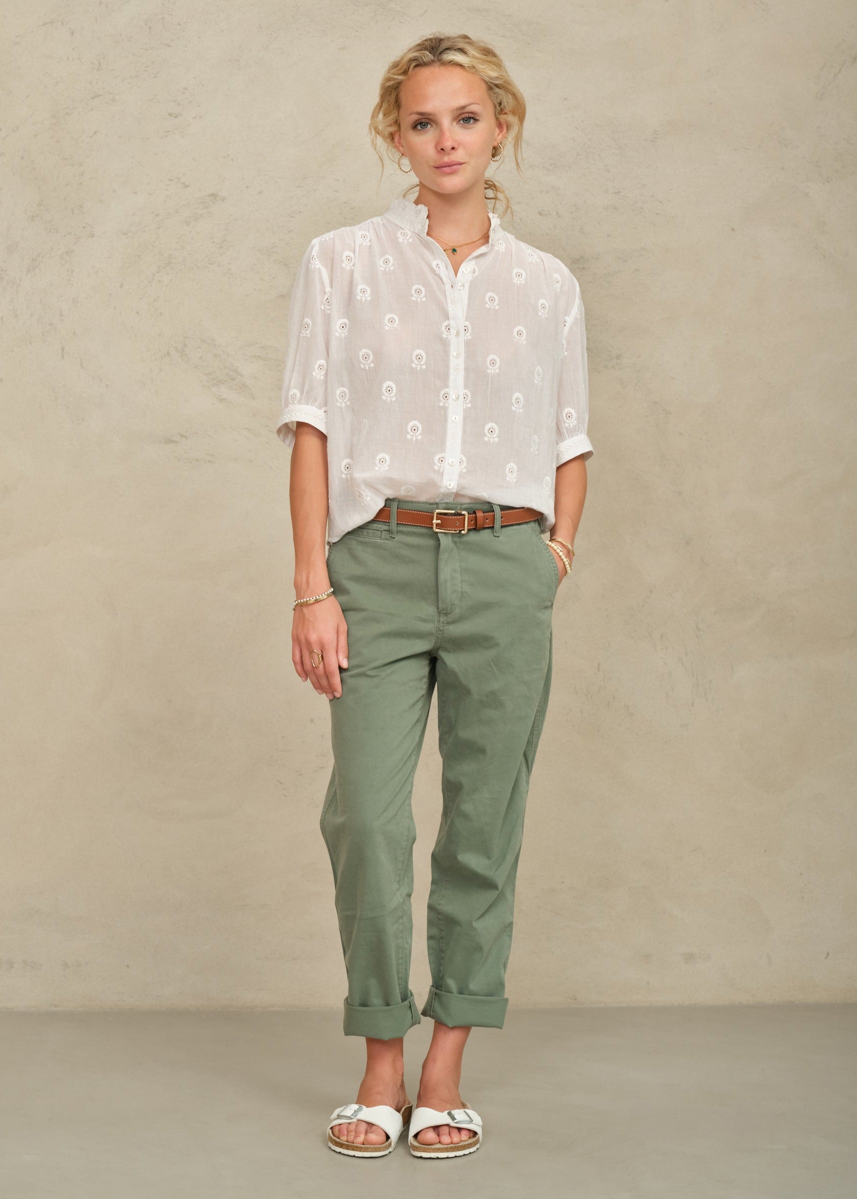 Frani Short Sleeve Top - White