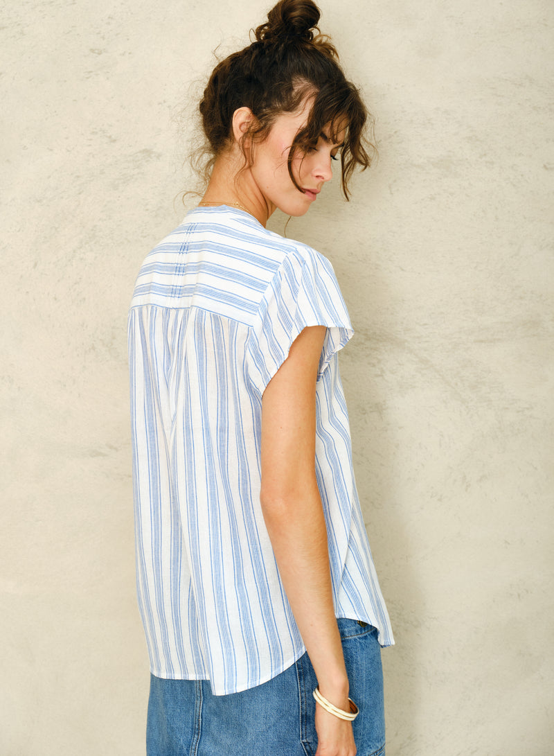 Freya Top - Blue Stripe