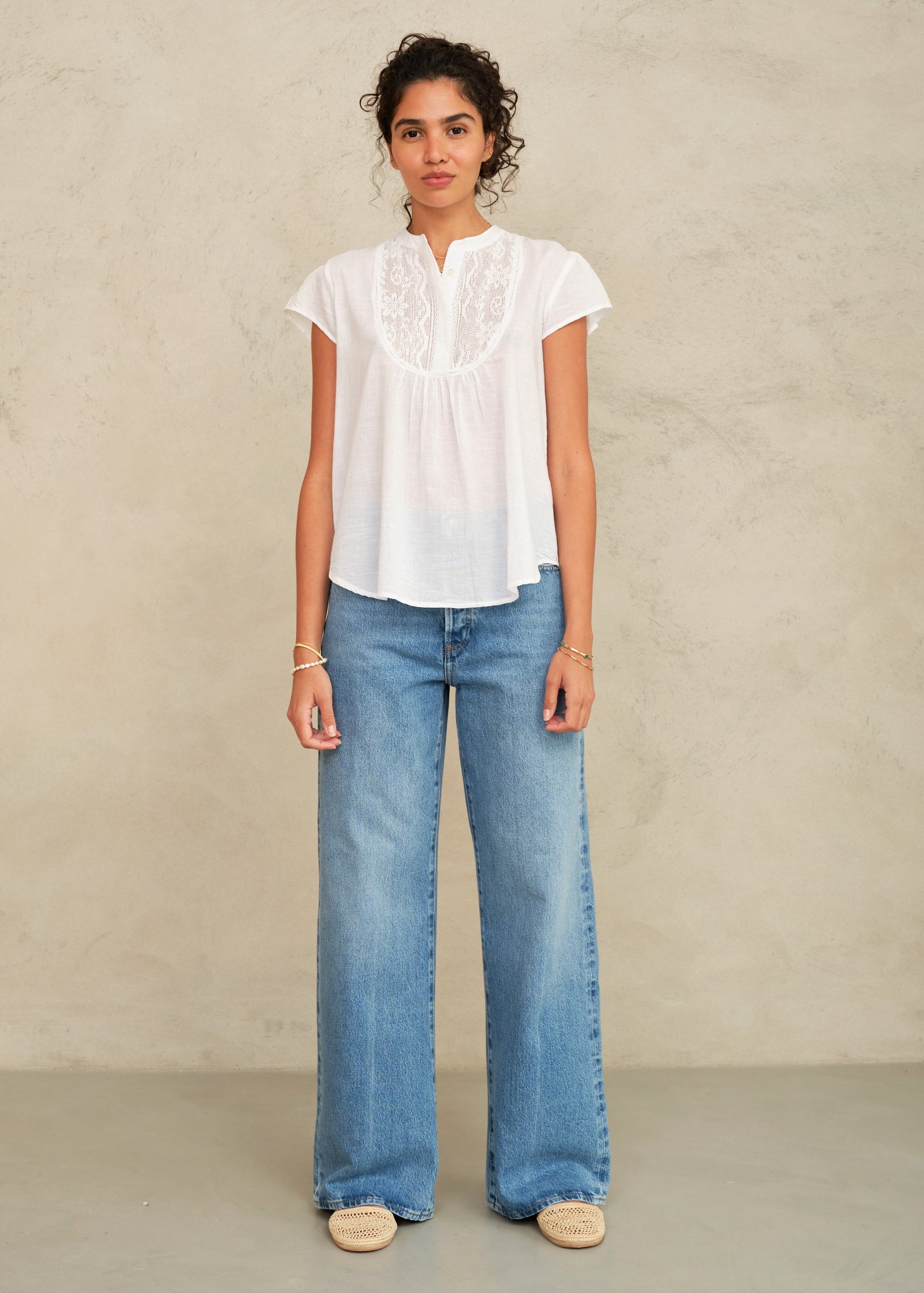 Freya Short Sleeve Top - White