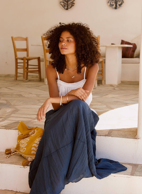 Kora Maxi Skirt - Indigo