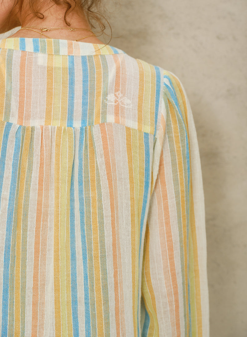 Kori Stripe Kaftan - Orange/Turq