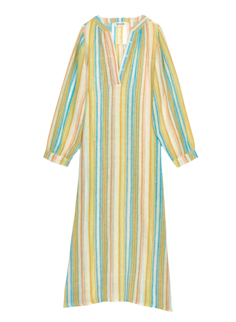 Kori Stripe Kaftan - Orange/Turq