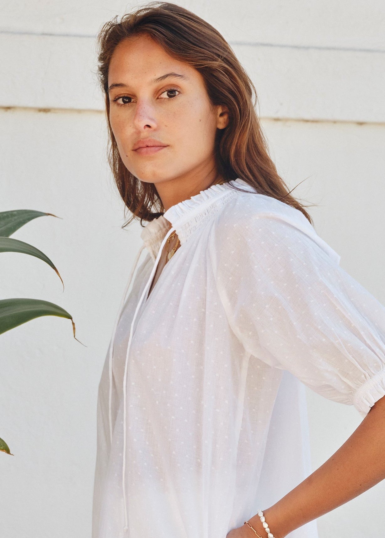 Lotta Short Sleeve Top - White