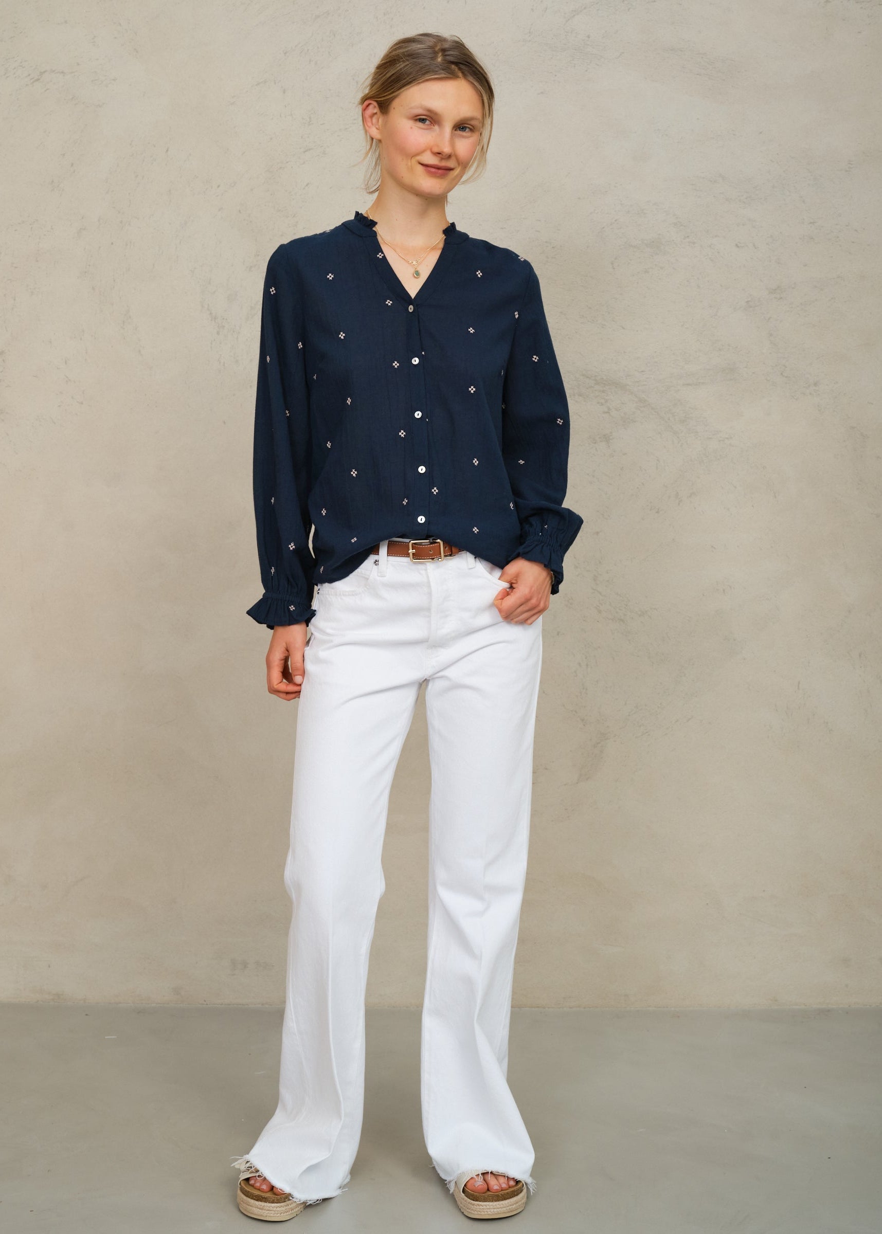 Lucca Long Sleeve Top - Indigo