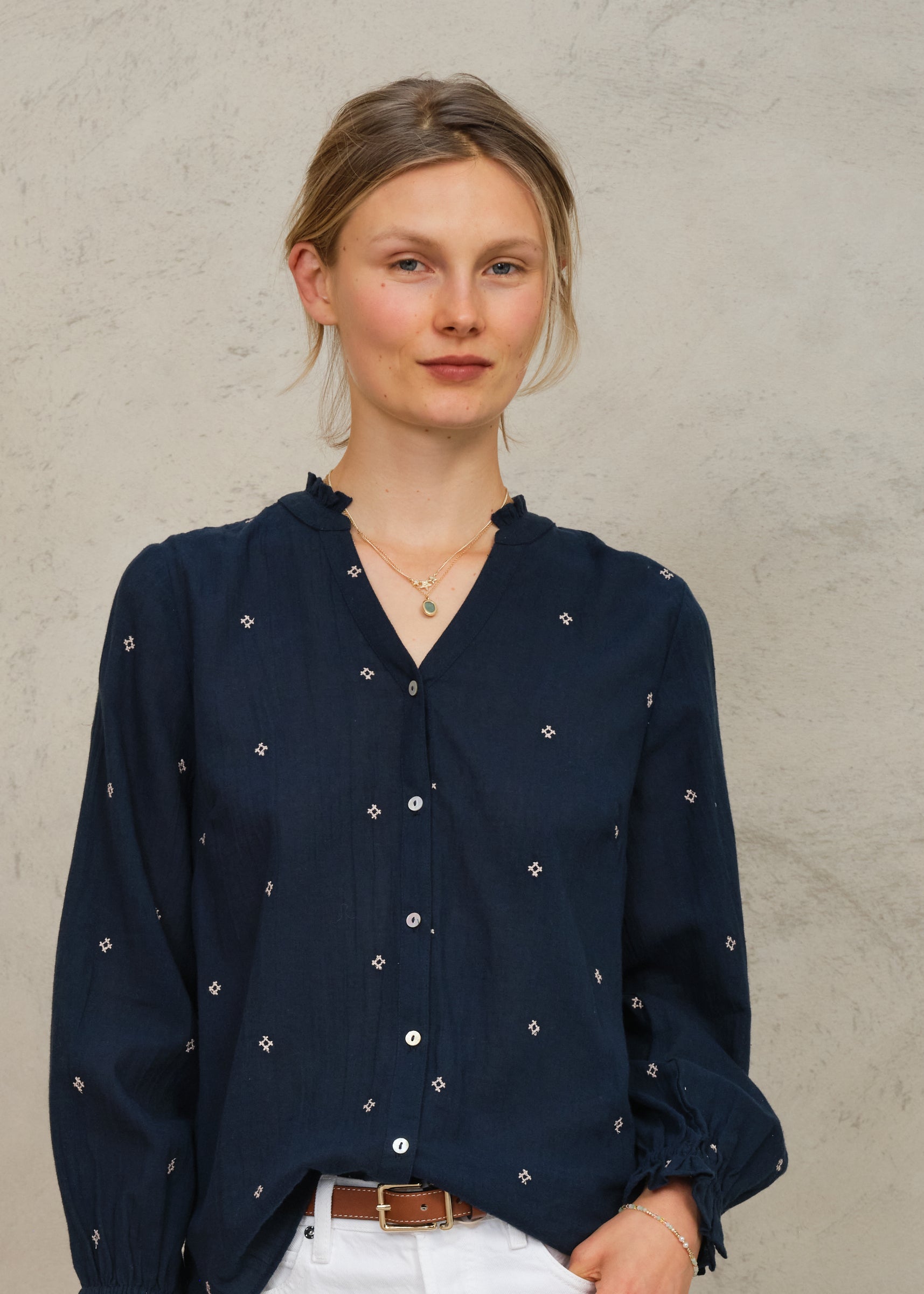 Lucca Long Sleeve Top - Indigo