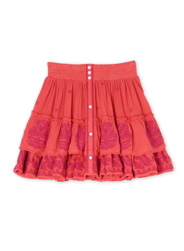 Mina Mini Skirt - Coral