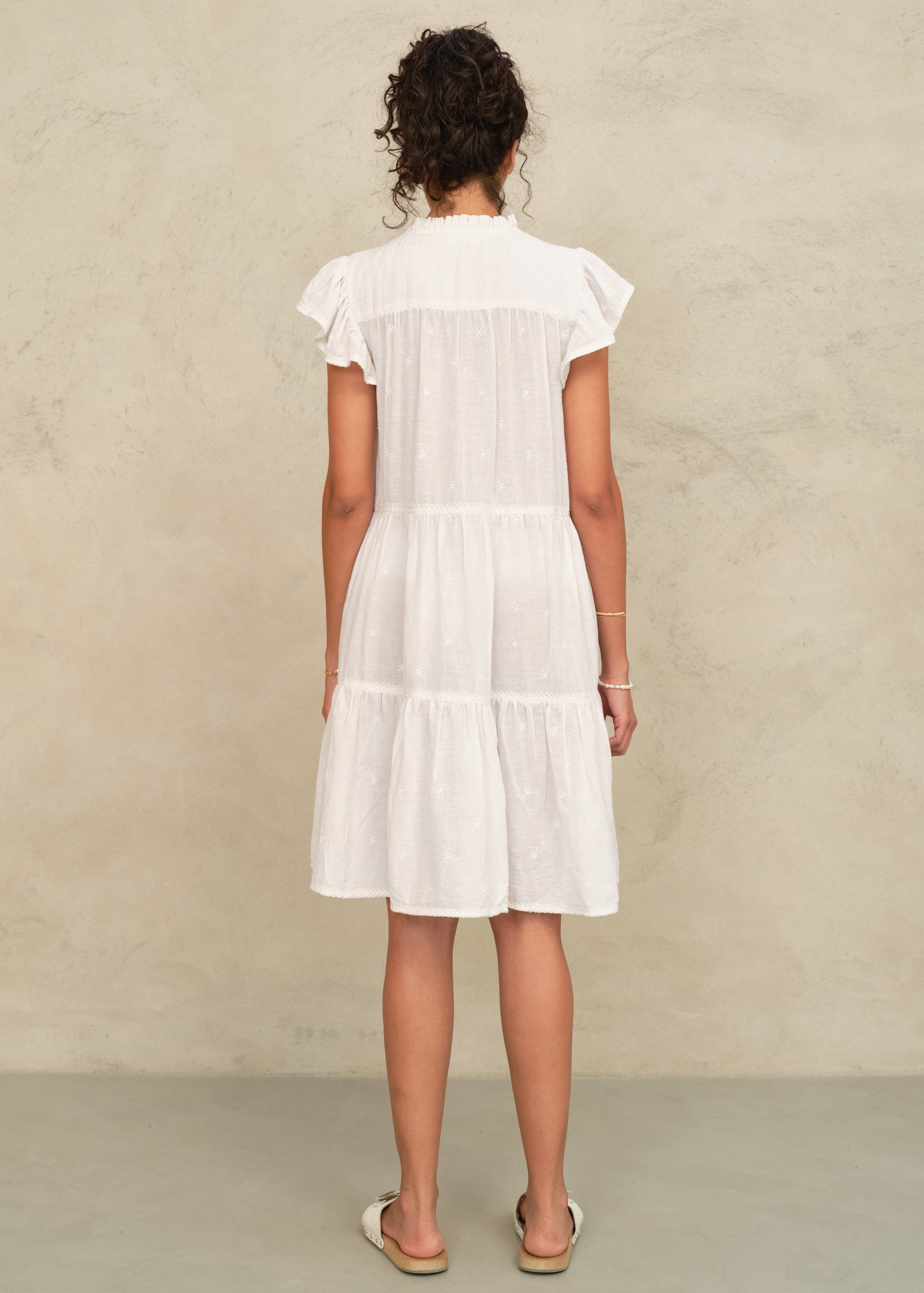 Navi Frill Dress - White