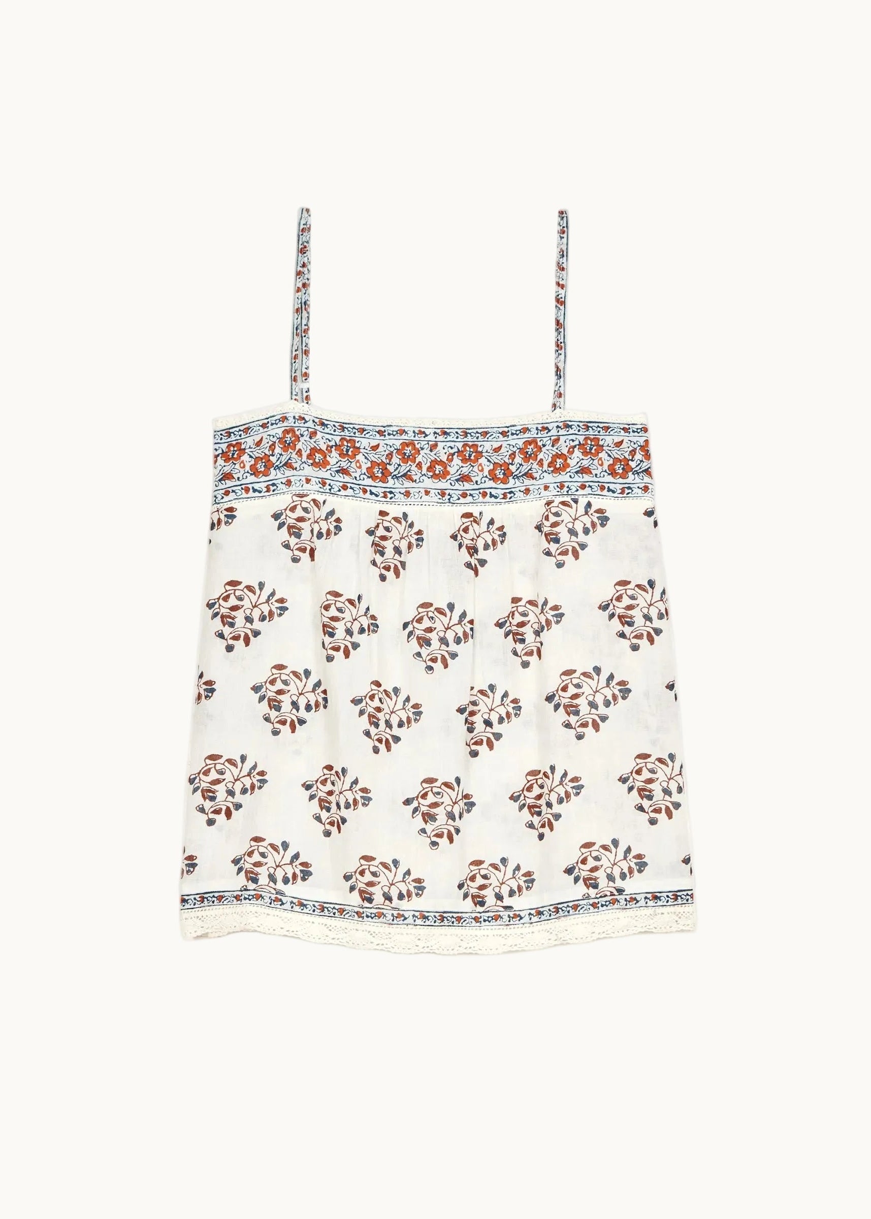 Stella Camisole - Ecru/Rust