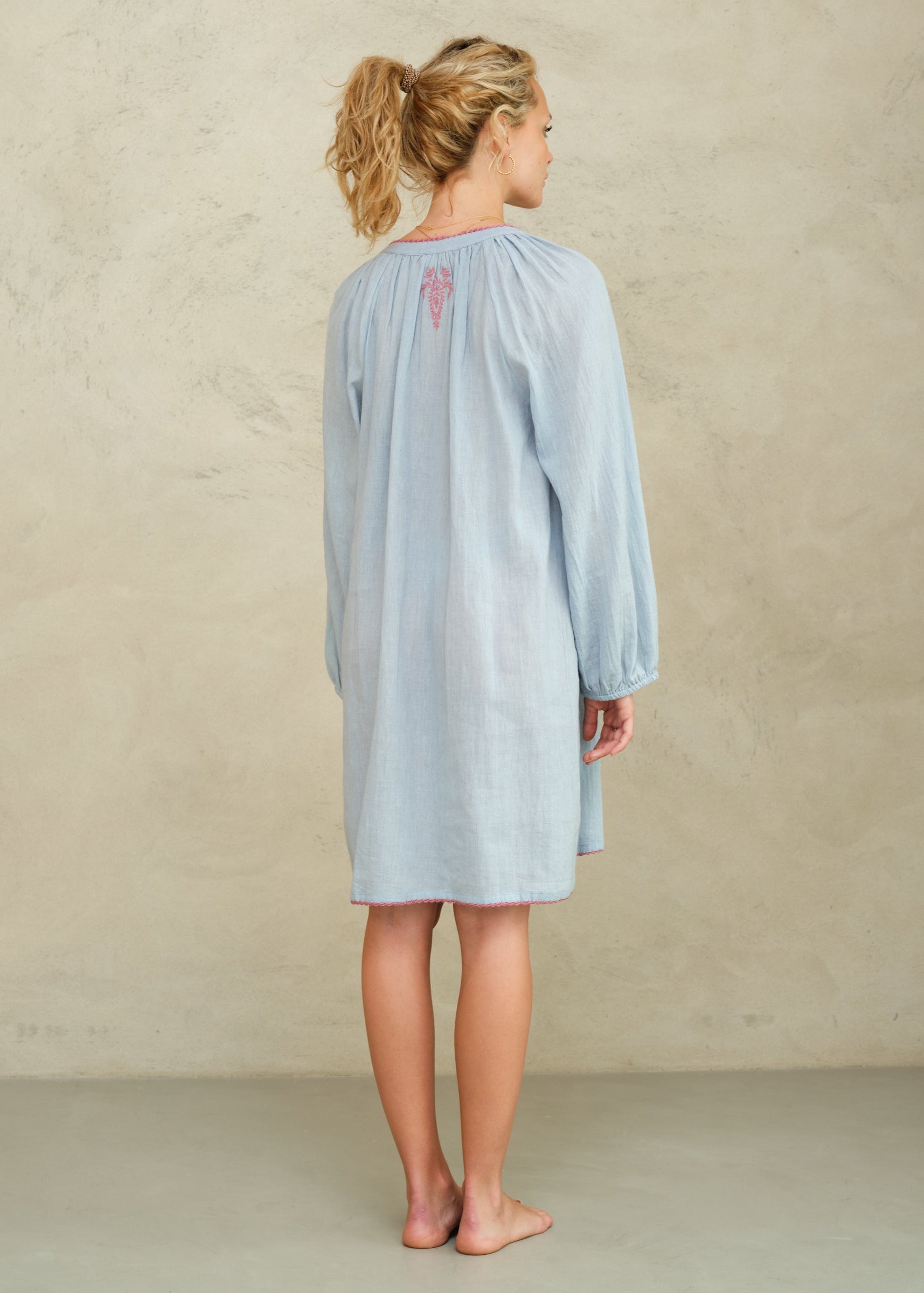 Talia Kaftan - Lt Blue/Rose
