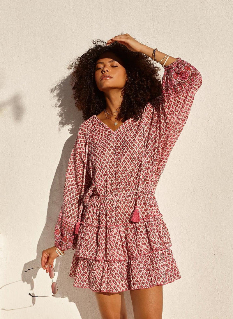 Viti Long Sleeved Sundress - Pink