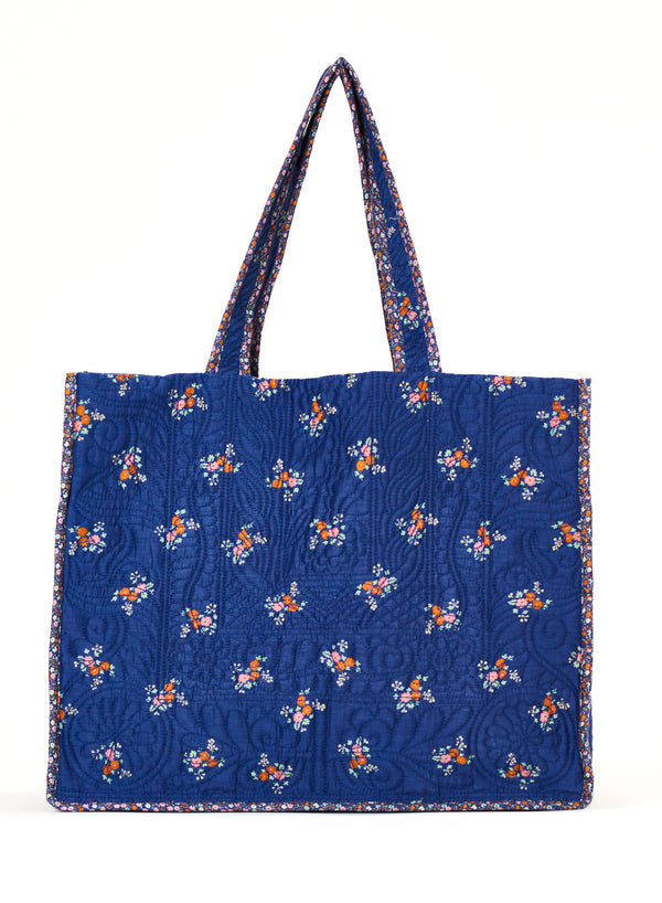 Vivi Quilted Tote - Navy