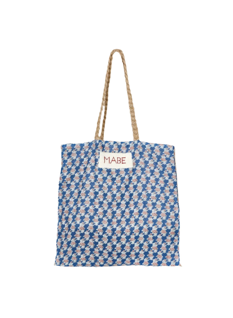 Blockprint & Jute Tote